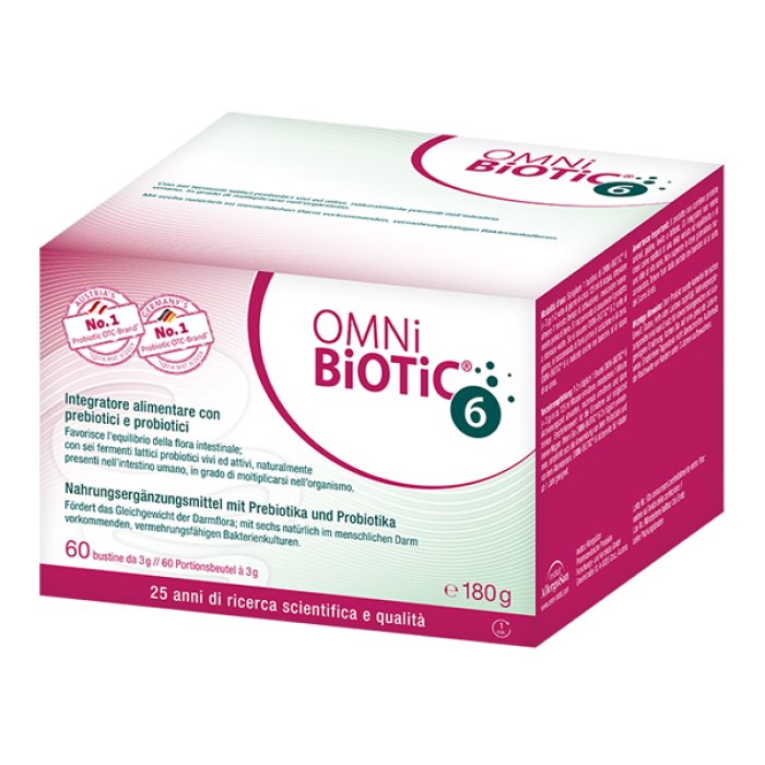 Omni Biotic 6 Probiotico Ad Alto Dosaggio 60 Bustine Per L’Equilibrio Della Flora Intestinale