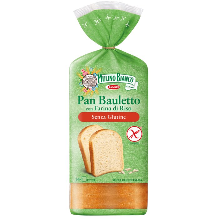 Mulino Bianco Pan Bauletto Senza Glutine con Farina di Riso, 300g