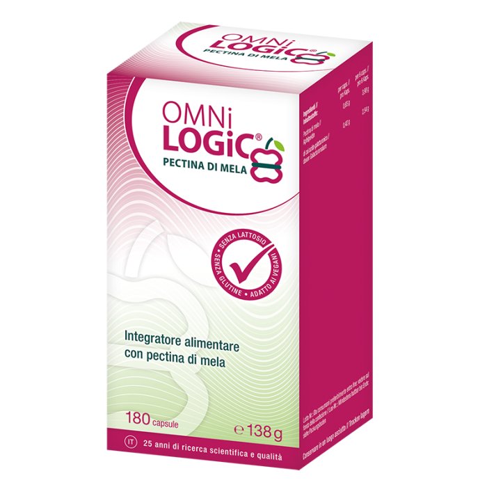 Omni Logic Pectina di Mela 180 Capsule Integratore di Fibre Solubili per Benessere Intestinale e Digestione