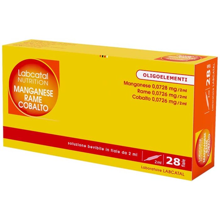 Integratore Oligoelementi Labcatal Manganese Rame Cobalto 28 Fiale da 2 Millilitri