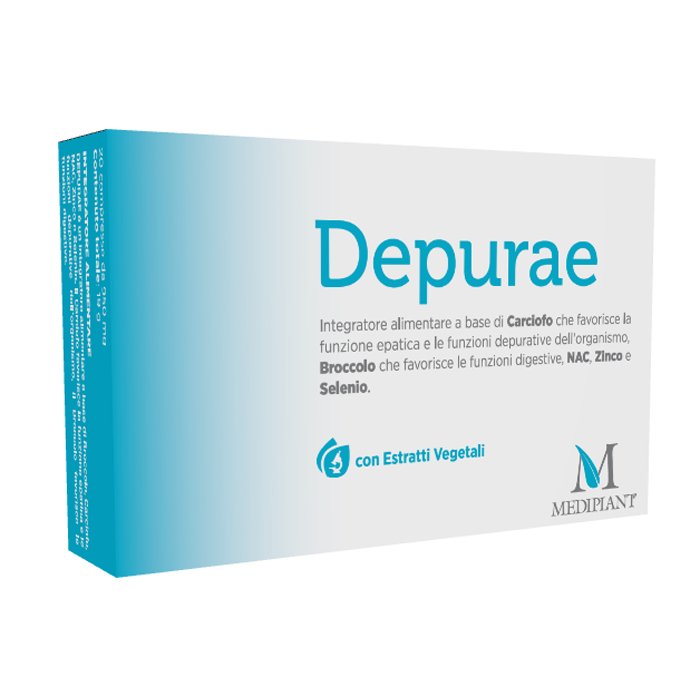 Depurae Integratore Depurativo per Fegato e Drenaggio dei Liquidi 20 Compresse