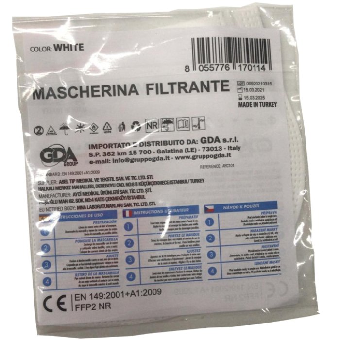 AYC101 MASCHERA FFP2 BIANCA 1P