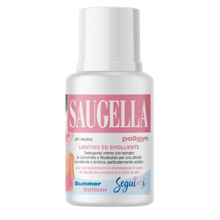Saugella Poligyn Detergente Intimo Delicato 100 ml pH Neutro per Mucose Sensibili e Secchezza Vaginale