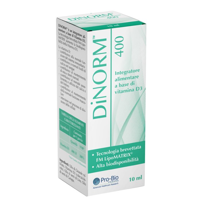 Dinorm 400 Gocce Orali 10 Millilitri Simeticone Antimeteorico per Adulti e Bambini