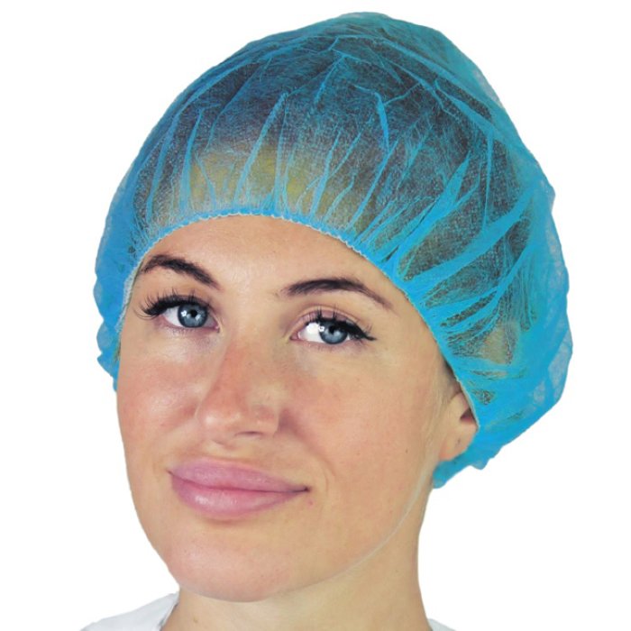 Cuffia TNT azzurra DPI confezione 100 pezzi cappellini monouso