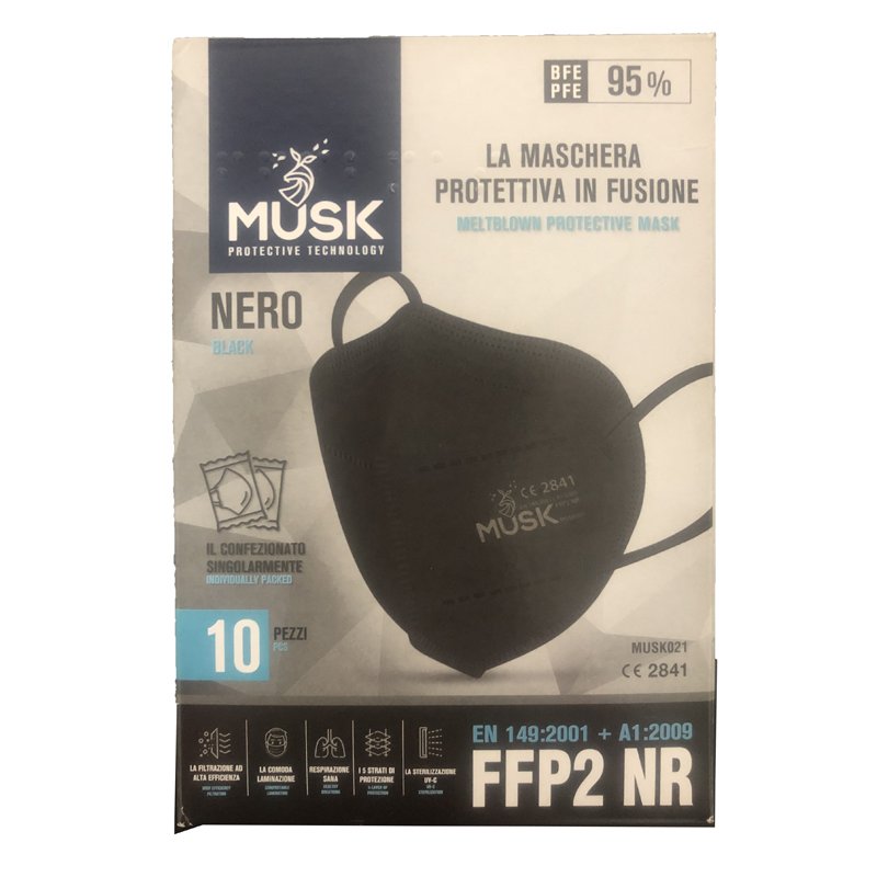 MUSK SEMIMASCHERA FFP2 NERO10P