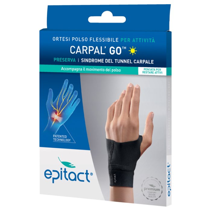 EPITACT CARPAL GO Tutore Polso per Tunnel Carpale Mano Sinistra Taglia S – Polsiera Ergonomica per Dolore e Infiammazione del Tunnel Carpale