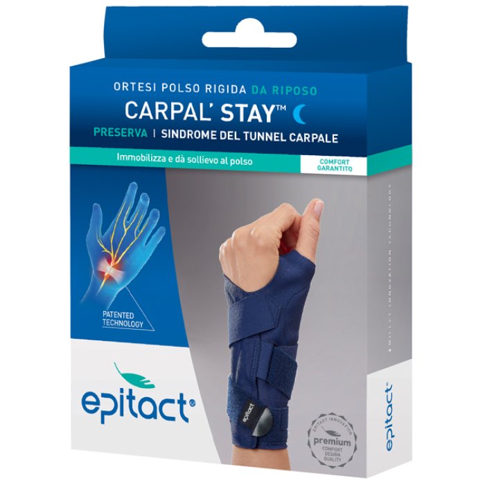 Epitact Carpal Stay tutore per polso e tunnel carpale, supporto mano sinistra, taglia grande