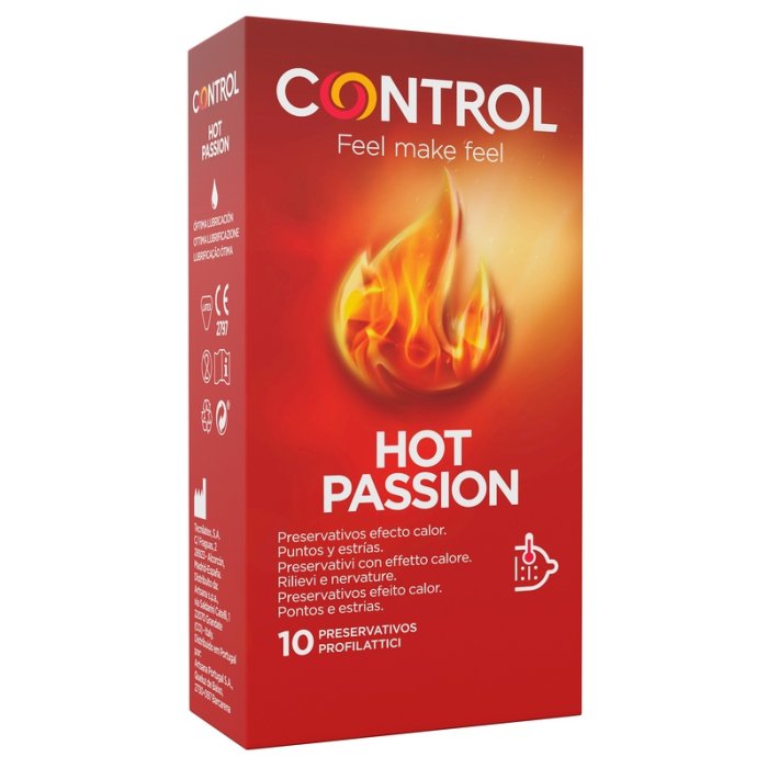 Control Essence - Hot Passion Profilattico Effetto Calore, 10 Profilattici