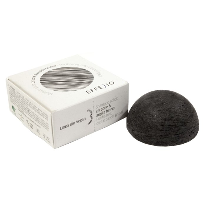 Effebio shampoo solido carbone - shampoo solido purificante al carbone vegetale