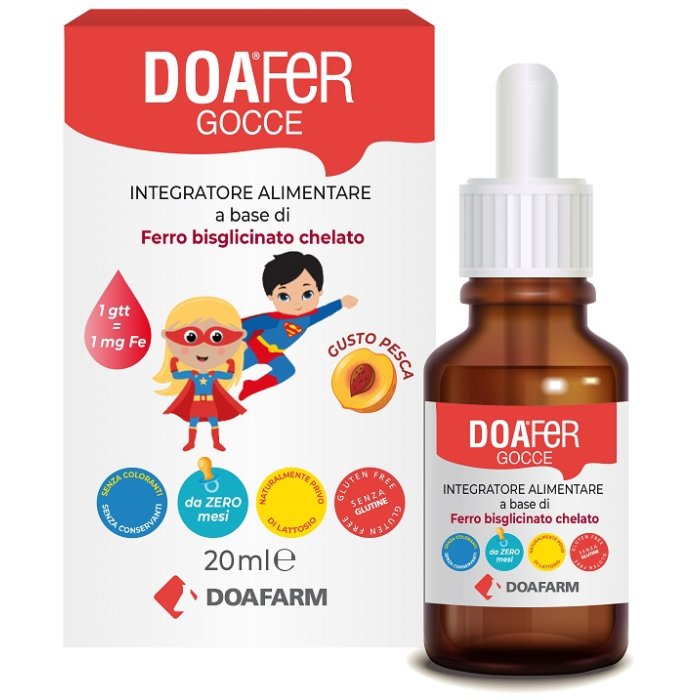 Doafer Gocce 20 ml Integratore di Ferro Liquido per Adulti e Bambini