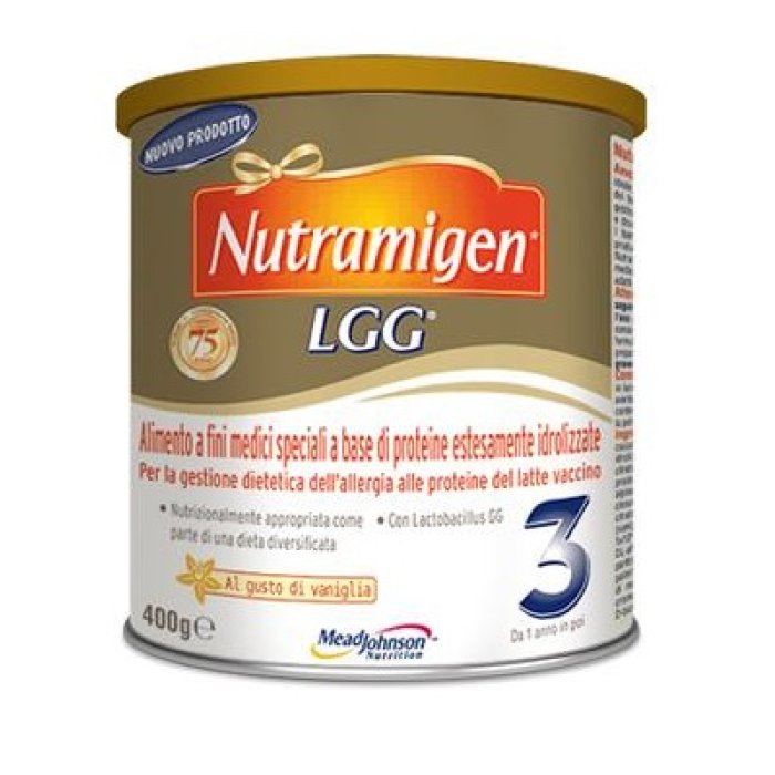 Nutramigen 3 con LGG Latte in Polvere 400 g – Formula per la Crescita del Bambino con Proteine Idrolizzate e Probiotico Lactobacillus rhamnosus GG