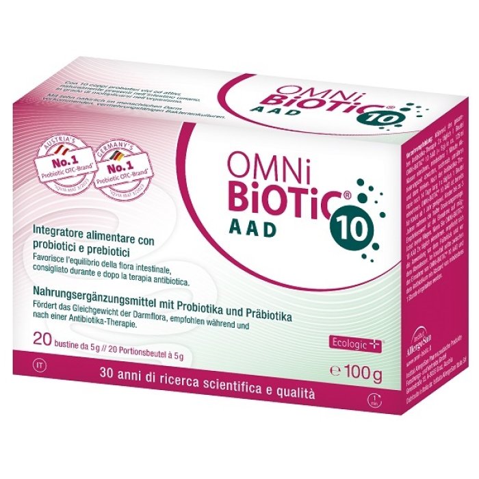 Institut Allergosan OmniBiOTiC - 10 AAD Integratore con Probiotici e Prebiotici 20 Bustine