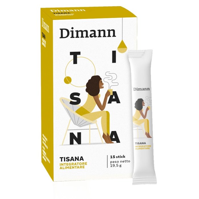 Dimann tisana 15 stick - tisana solubile con D-mannosio e mirtillo rosso per vie urinarie