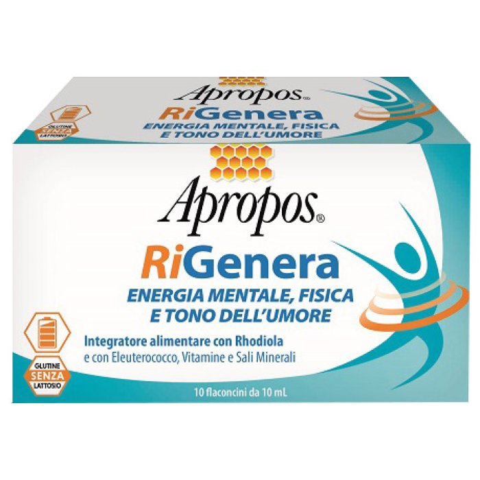 Apropos RiGenera energia integratore energia mentale fisica 10 flaconcini 