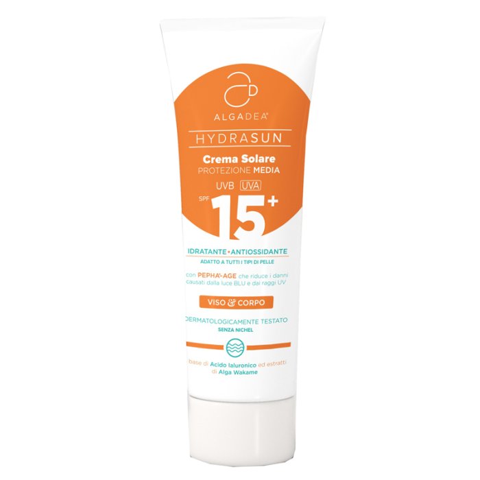 Algadea Hydrasun Crema Solare Viso e Corpo Protezione 15 Idratante per Pelli Sensibili
