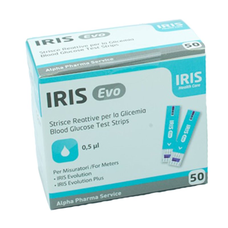Alpha Pharma Service Iris Evo Strisce Misurazione Glicemia 50 Pezzi