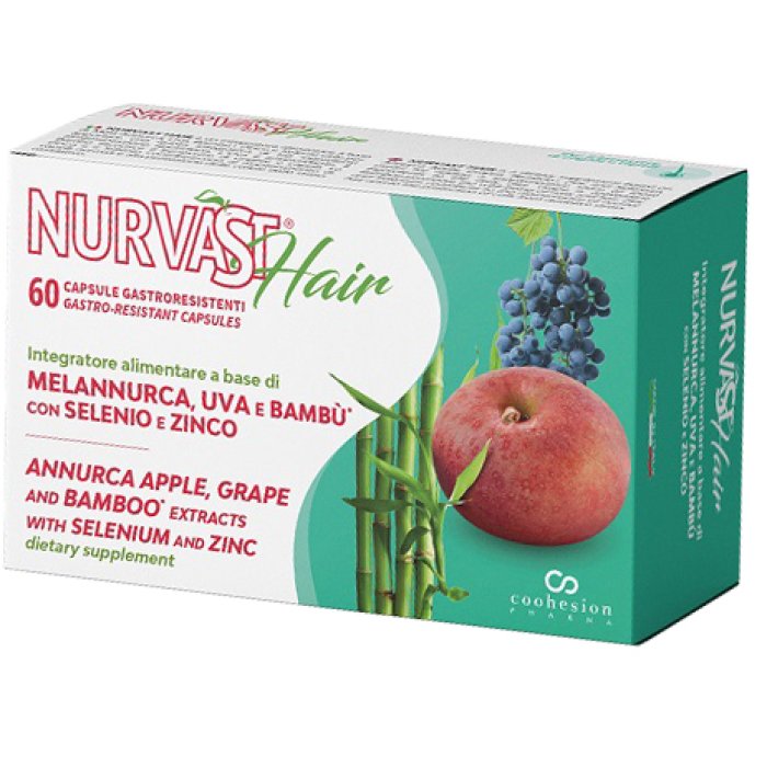 Nurvast Hair Integratore per Capelli 60 Capsule – Trattamento Rinforzante Anticaduta per Crescita e Volume dei Capelli