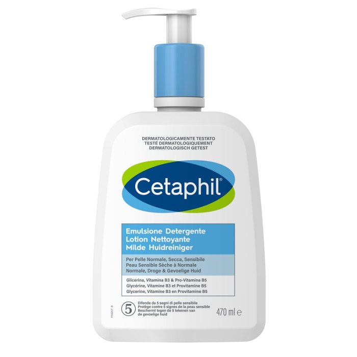 Cetaphil Emulsione Detergente Viso e Corpo per Pelle Sensibile 470 ml