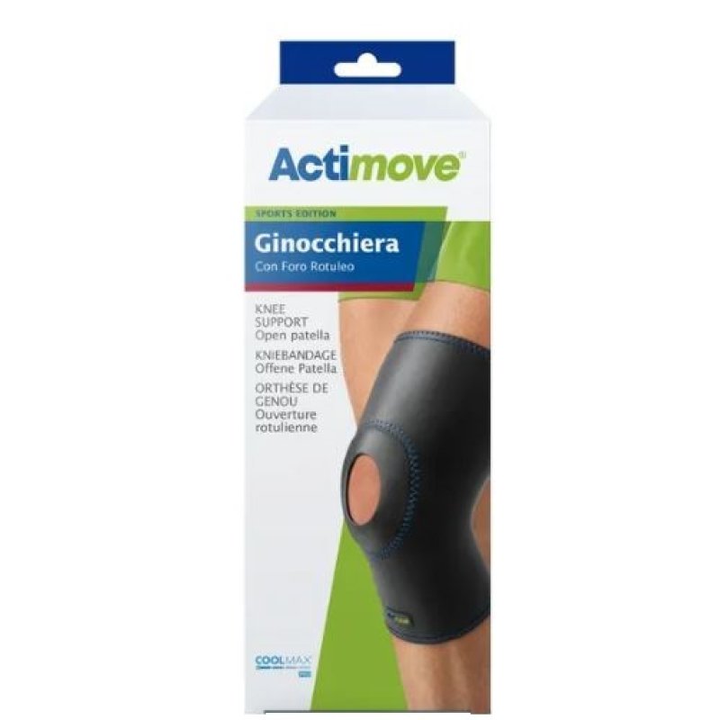 Actimove Sports - Ginocchiera con Foro Rotuleo Taglia M Colore Navy 1pezzo