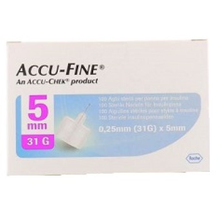 Roche Accu Chek Accu Fine Ago Per Penna Da Insulina 5 mm 31 G 100 Pezzi