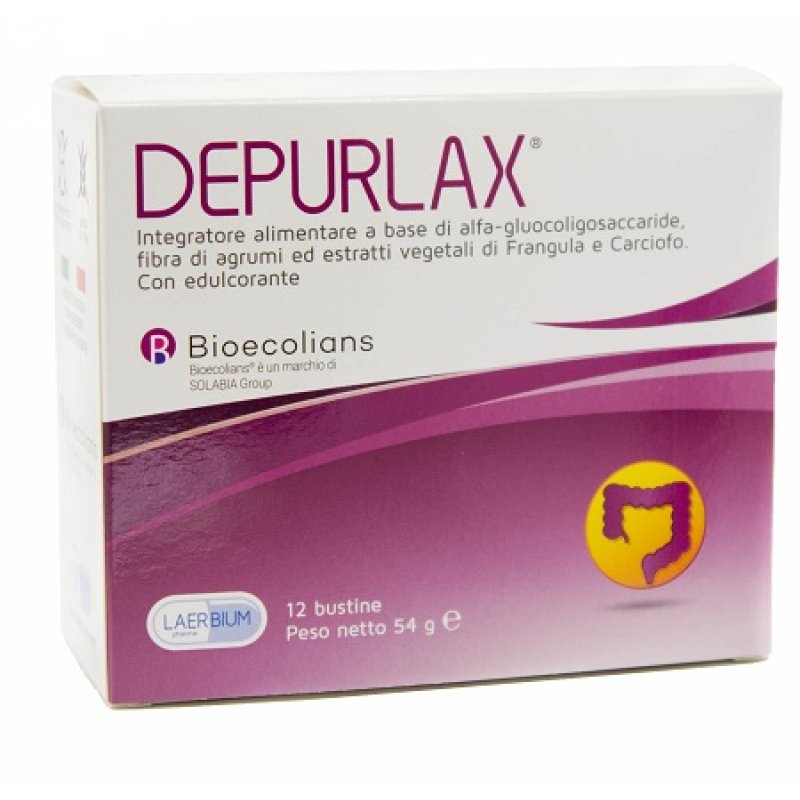 Depurlax Integratore per la Regolarità Intestinale 12 Bustine da 4,5 grammi Lassativo Naturale Delicato