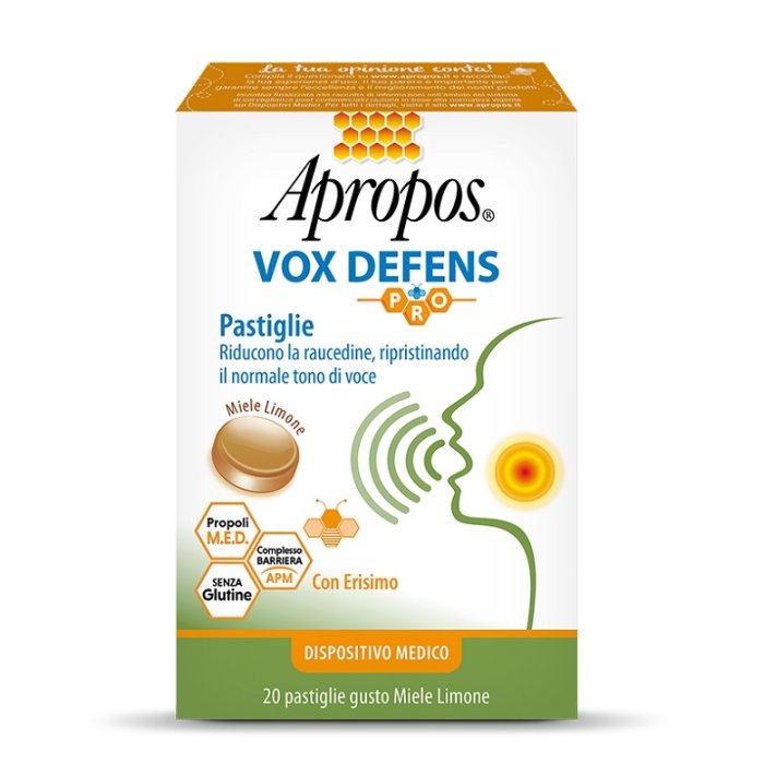 Apropos Vox Defens Pro Miele Limone pastiglie per mal di gola e raucedine 20 pastiglie