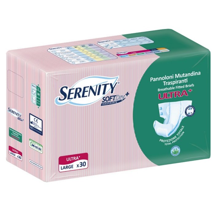 Serenity Pannolone A Mutandina Serenity Fitted Ultra + Aloe L 30 Pezzi