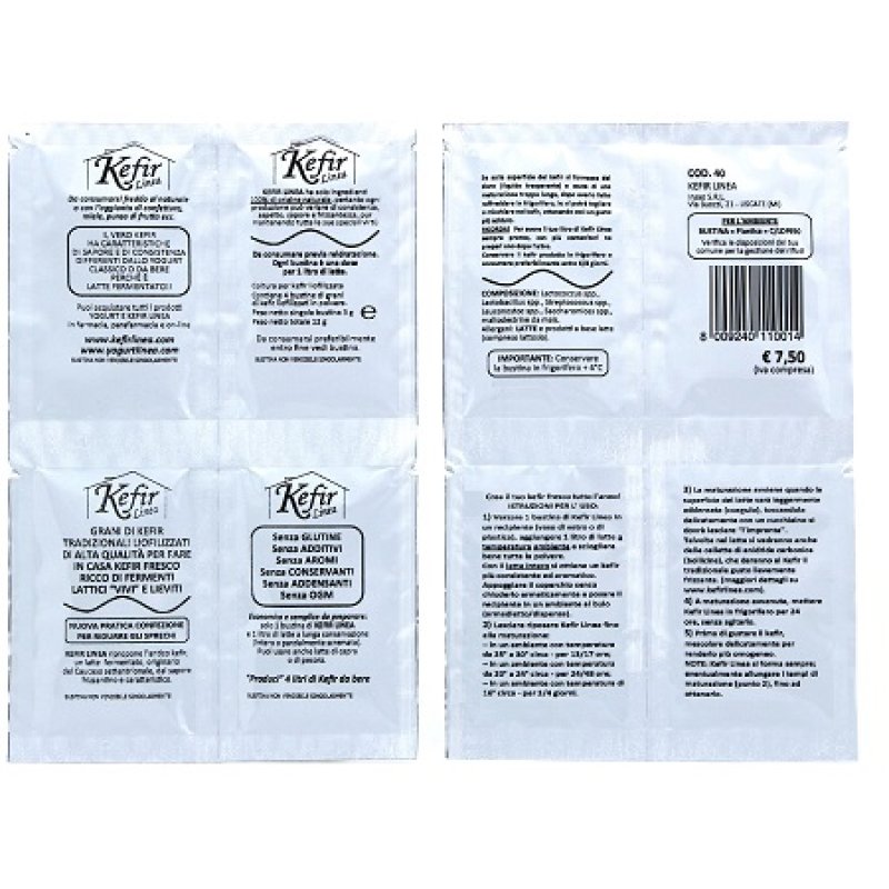Kefir Linea integratore probiotico ai fermenti lattici vivi per la flora intestinale – confezione da 4 bustine