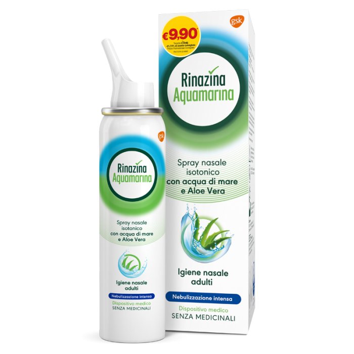 Soluzione Isotonica Rinazina Aquamarina Aloe Intensa Promo 100 Ml