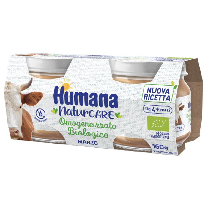 Humana Omogeneizzato di Manzo 2x80 g Alimento per Neonati e Prima Infanzia