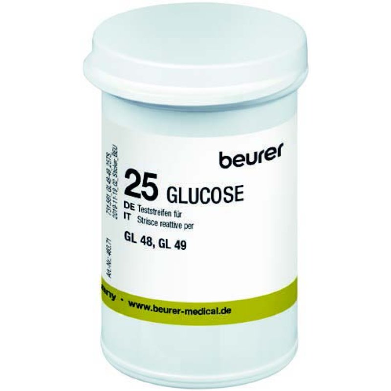 Beurer Strisce Reattive Glicemia per Misuratore GL48 e GL49 Confezione 25 Str