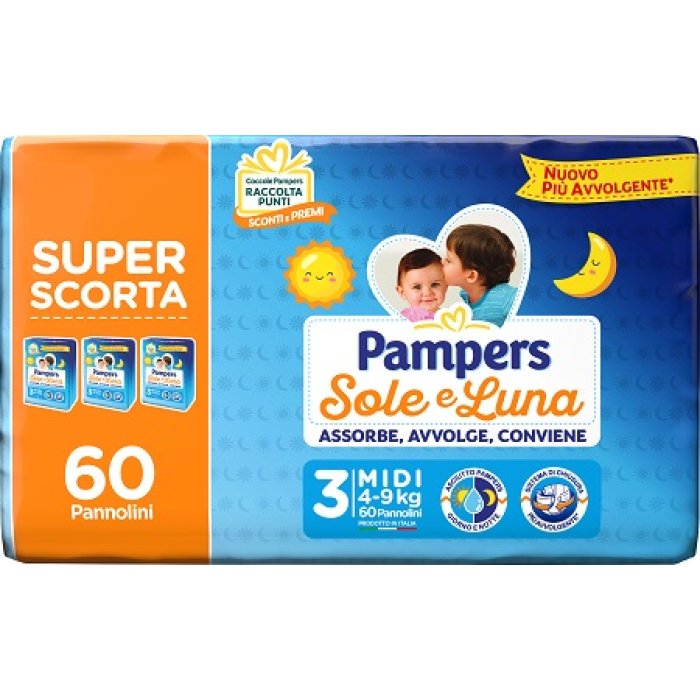 Fater Pampers Sole Luna Trio Midi 60 Pezzi