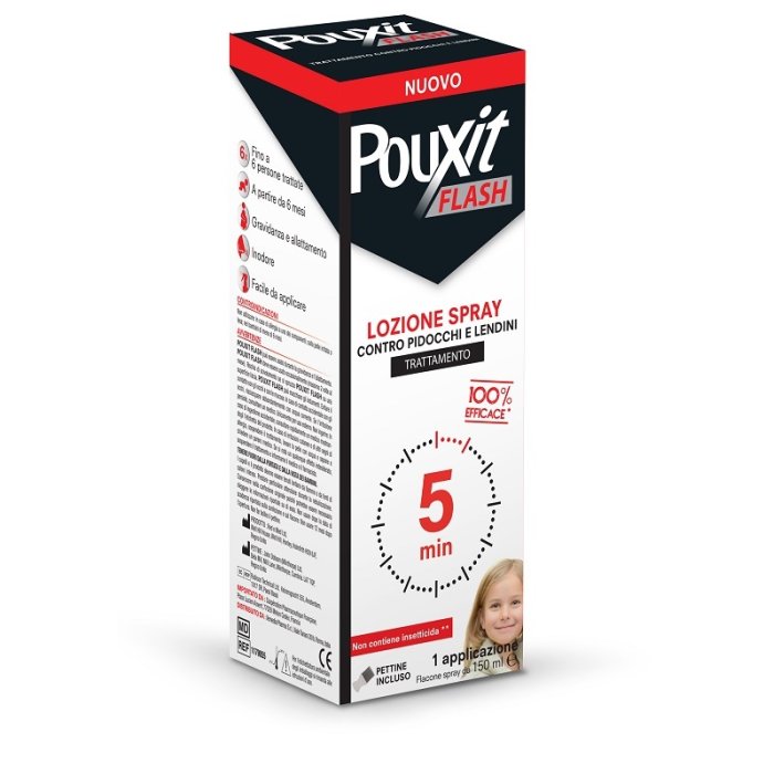 Pouxit Flash lozione spray - trattamento antipidocchi per pidocchi e lendini