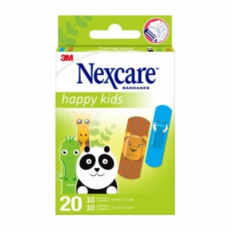 3m Italia Cerotti Nexcare Kids Plasters Animals 20 Pezzi Assortiti