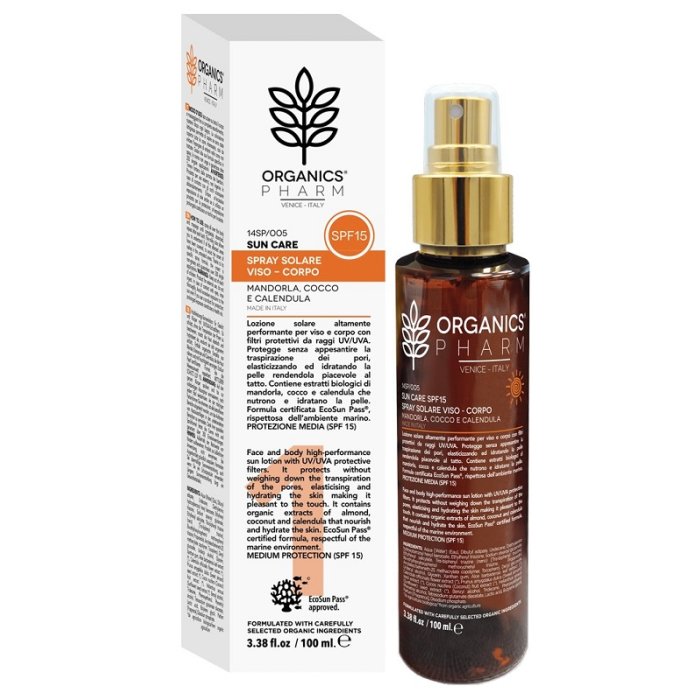 Sma Organics Pharm Spray Solare Viso Corpo Spf15 100 Ml