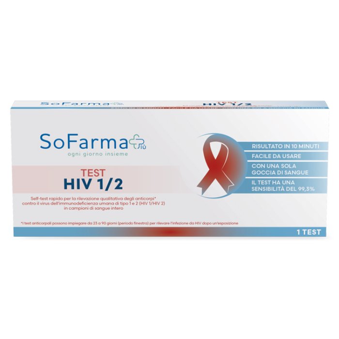 Sofarmapiù Test HIV 1 e/o HIV 2 Autodiagnostico per virus HIV