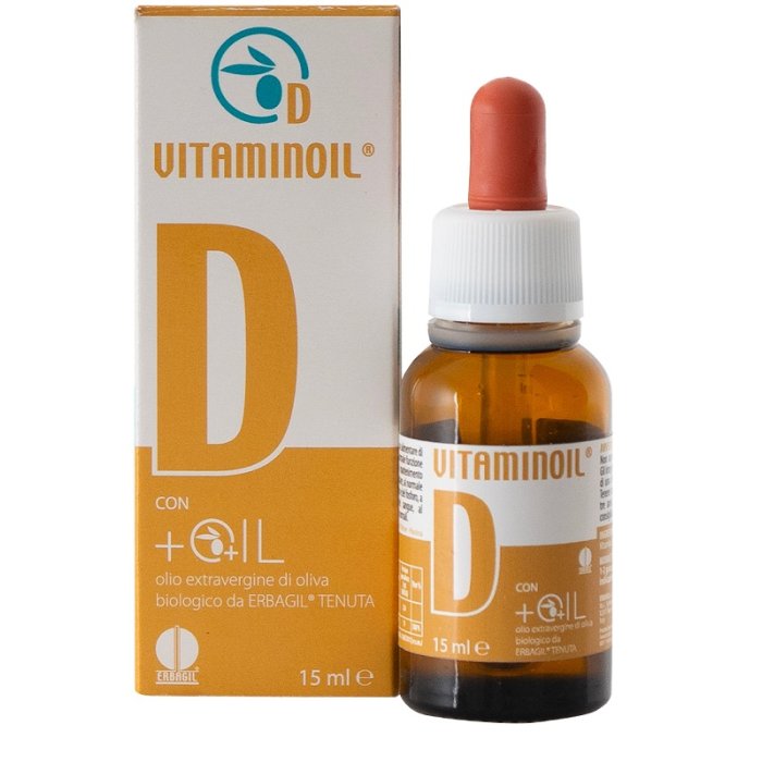 Vitaminoil D Gocce 15 Millilitri Integratore di Vitamina D per Ossa Sistema Immunitario Bambini e Adulti