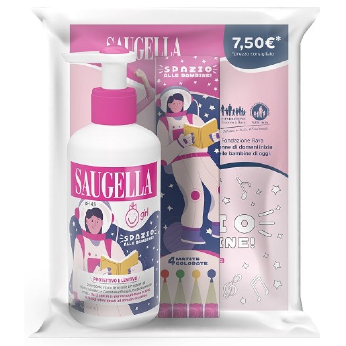 Saugella Girl + Gadget Promozione Costituita Da Un Bundle Composto Da Prodotto Girl 200 Ml + In Omaggio Matite Colorate