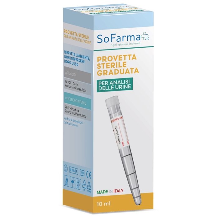 SF+ provetta urine sterile - contenitore con tappo per raccolta urina