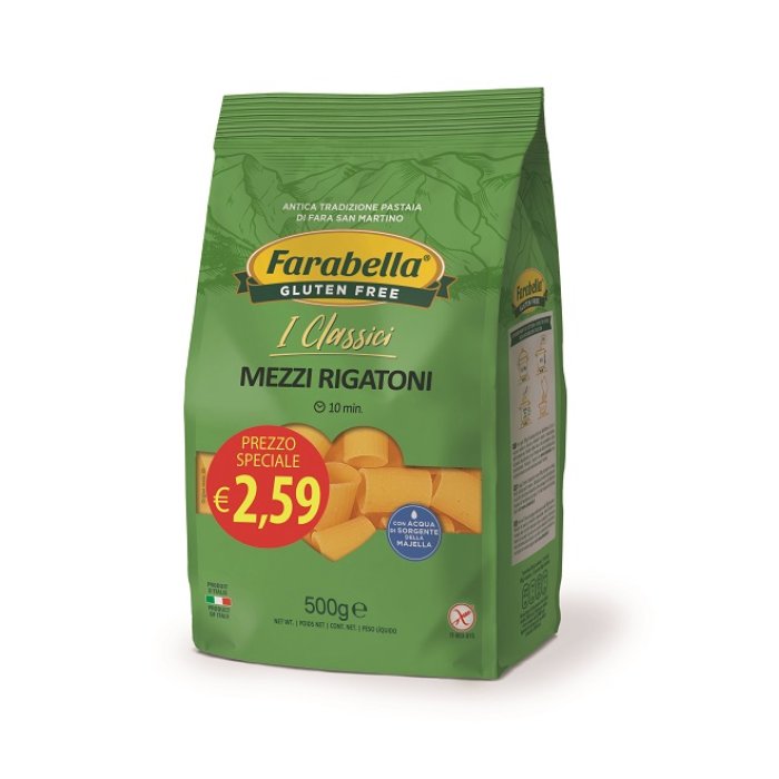 Mezzi Rigatoni Farabella Pasta Senza Glutine per Intolleranti al Glutine 500 gr