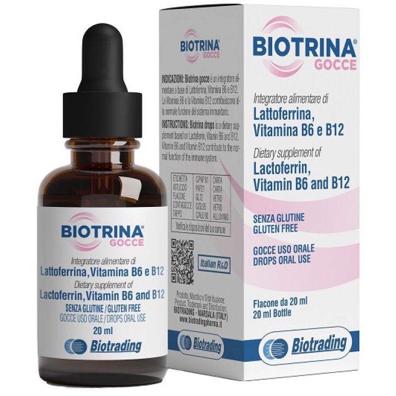 Biotrina Gocce - Integratore con Lattoferrina, Vitamina B6 e B12 per il Benessere Generale 20 ml