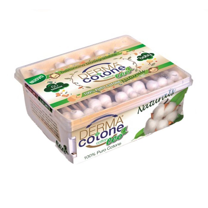 Dermacotone Eco Naturals - Cotton Fioc Bastoncini Cotonati Biodegradabili 60 cotton fioc