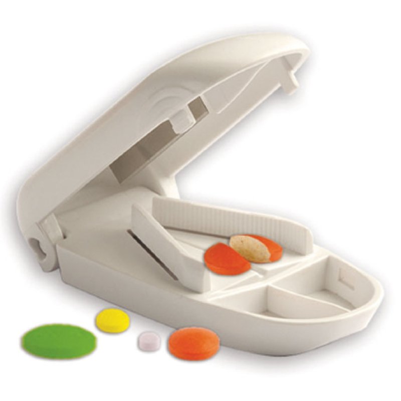 Pillolbox Tagliapillole Professionale per Compresse e Pastiglie – Taglia in Parti Uguali con Contenitore di Raccolta