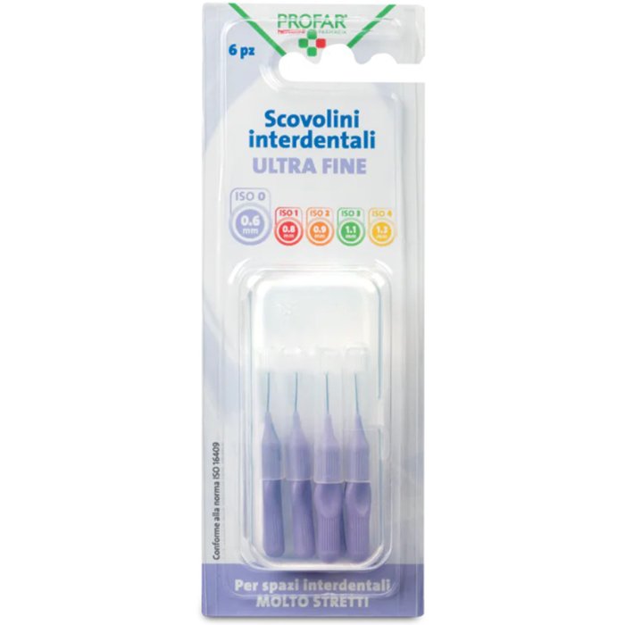 Profar Scovolini Interdentali Lilla Extra Fine Iso 0 0.6mm 6 Pezzi