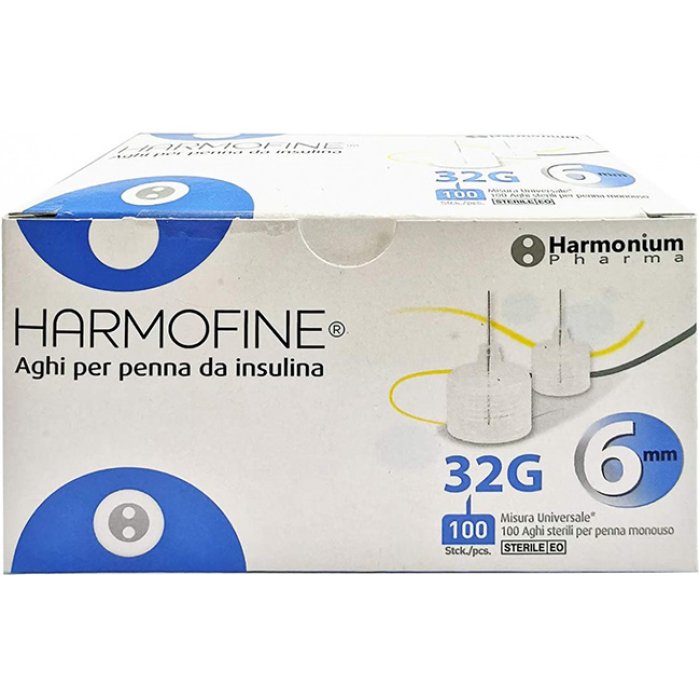 Ago Harmofine G32 6 mm – Aghi Sterili per Penna Insulinica (100 Pezzi)