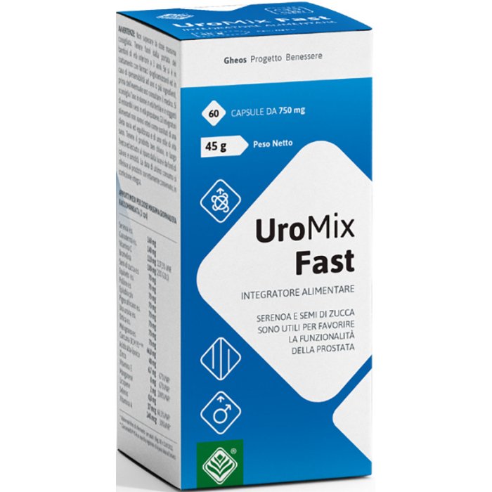 Uromix Fast Integratore per Benessere delle Vie Urinarie 60 Capsule da 750 Milligrammi