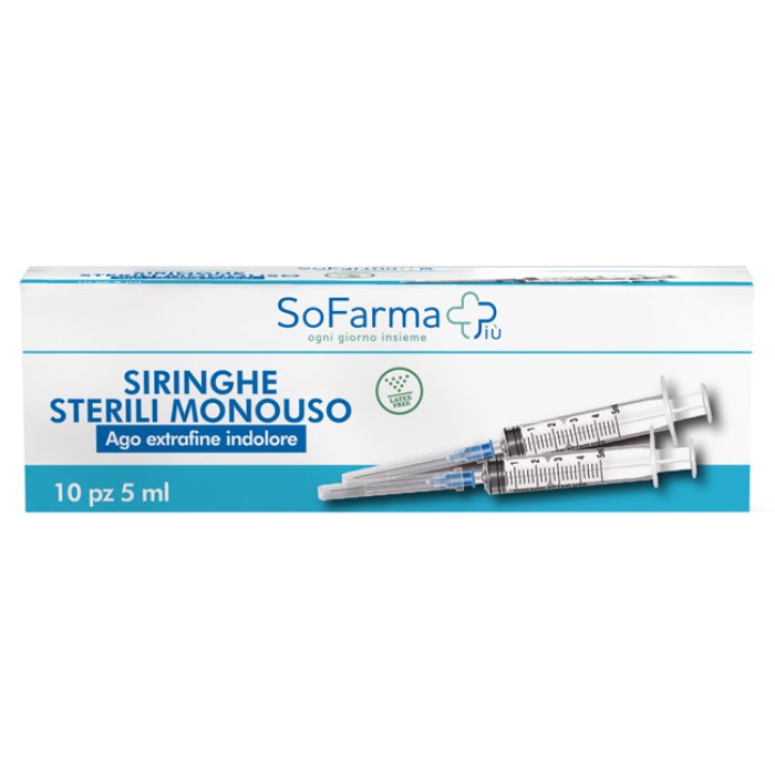 SF+ siringa sterile 5 ml G23 10 pezzi - siringhe monouso con ago
