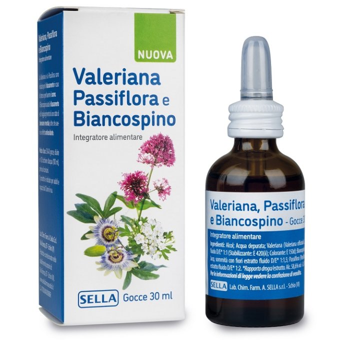 Sella Valeriana Passiflora e Biancospino Integratore Alimentare in Gocce 30 ml