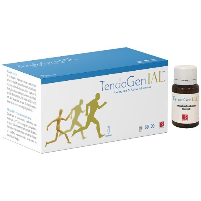 TendoGenIAL - Integratore Alimentare con Collagene, Acido Ialuronico, Vitamina C e Manganese 14 flaconi 15 ml